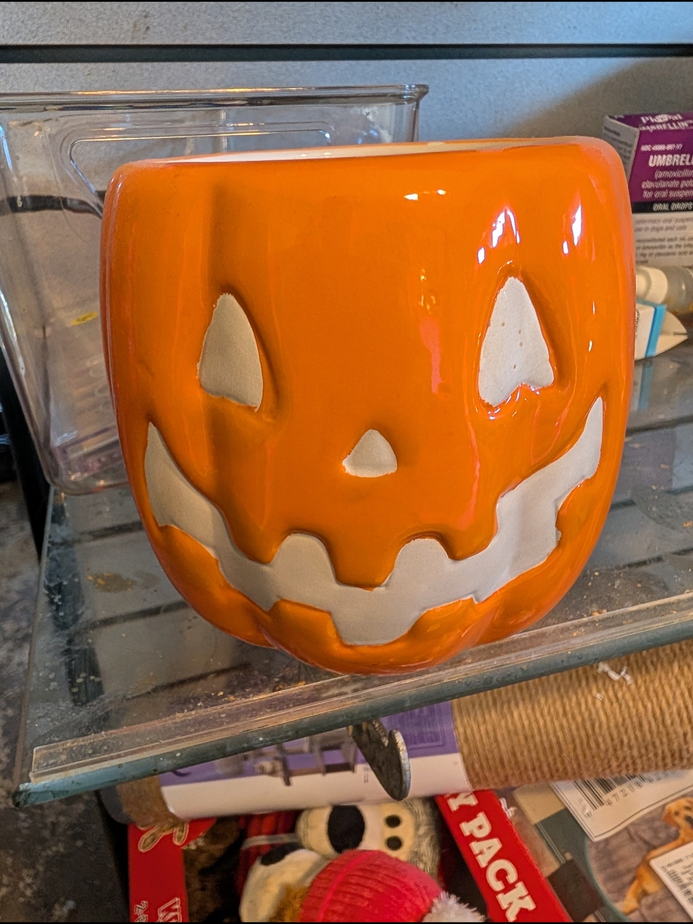 Ceramic Jack-O'-Lantern Pumpkin Bowl - Bright Orange